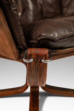 Load image into Gallery viewer, Rare Mid-Century Modern Winged Falcon Chair in Original Leather by Sigurd Ressel for Vatne Møbler, Norway, c. 1970's-ABT Modern