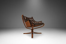 Load image into Gallery viewer, Rare Mid-Century Modern Winged Falcon Chair in Original Leather by Sigurd Ressel for Vatne Møbler, Norway, c. 1970's-ABT Modern