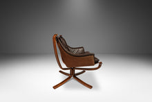 Load image into Gallery viewer, Rare Mid-Century Modern Winged Falcon Chair in Original Leather by Sigurd Ressel for Vatne Møbler, Norway, c. 1970's-ABT Modern