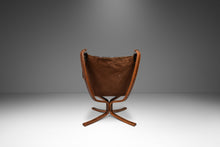 Load image into Gallery viewer, Rare Mid-Century Modern Winged Falcon Chair in Original Leather by Sigurd Ressel for Vatne Møbler, Norway, c. 1970's-ABT Modern