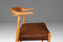 Load image into Gallery viewer, Rare Mid-Century Scandinavian Modern "Horn" Desk / Accent Armchair in Beech & Suede by Folke Ohllson for DUX, Sweden, c. 1950s-ABT Modern