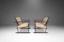 Load image into Gallery viewer, Rare Pair (2) of Restored Stokke "Stick" Chairs in Suede & Rosewood by Jens H. Quistgaard for Nissen Langaa, Denmark, c. 1960s-ABT Modern