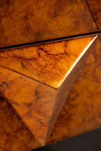 Load image into Gallery viewer, Rare Petite Brutalist Space Age Sculptural Diamond Faced 4 Drawer Dresser / Sideboard w/ Leather Top, Italy, c. 1970s