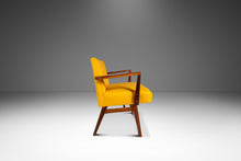 Load image into Gallery viewer, Rare Restored Mid-Century Modern Model C-108 Armchair in Walnut & Canary Yellow Fabric by Jens Risom for Jens Risom Design, USA, c. 1950s-ABT Modern
