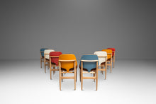 Load image into Gallery viewer, Rare Set of Eight (8) Mid-Century Modern Multi-Colored Dining Chairs by Elliots of Newbury After Arne Vodder, England, c. 1960's-ABT Modern