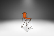 Load image into Gallery viewer, Rare Set of Four (4) French Wrought Iron Industrial Barstools w/ Hand-Worked Full Grain Leather by Jacques Adnet, France , c. 1950's-ABT Modern