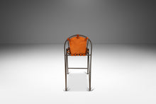 Load image into Gallery viewer, Rare Set of Four (4) French Wrought Iron Industrial Barstools w/ Hand-Worked Full Grain Leather by Jacques Adnet, France , c. 1950's-ABT Modern