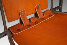 Load image into Gallery viewer, Rare Set of Four (4) French Wrought Iron Industrial Barstools w/ Hand-Worked Full Grain Leather by Jacques Adnet, France , c. 1950's-ABT Modern