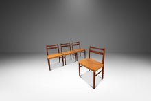Load image into Gallery viewer, Rare Set of Four (4) Scandinavian Modern Dining Chairs in Teak & Leather Attributed to Yngve Ekström for Gemla Diö, Sweden, c. 1950s-ABT Modern