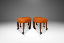 Load image into Gallery viewer, Rare Set of Four (4) 'Trifecta' Rolling Stools in Walnut & Original Tweed Fabric by Adrian Pearsall for Craft Associates, USA, c. 1960s-ABT Modern