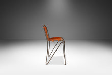 Load image into Gallery viewer, Rare Set of Two (2) Counter Height French Wrought Iron Industrial Barstools Hand-Worked Full Grain Leather by Jacques Adnet, France, 1950's-ABT Modern