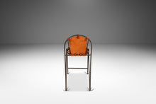 Load image into Gallery viewer, Rare Set of Two (2) Counter Height French Wrought Iron Industrial Barstools Hand-Worked Full Grain Leather by Jacques Adnet, France, 1950's-ABT Modern
