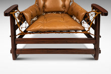 Load image into Gallery viewer, Rare Set of Two ( 2 ) 'Jangada' Lounge Chairs w/ Matching Ottoman in Jacaranda & Leather by Jean Gillon for Wood Art, Brazil, c. 1960s-ABT Modern