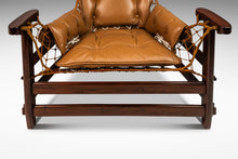 Load image into Gallery viewer, Rare Set of Two ( 2 ) 'Jangada' Lounge Chairs w/ Matching Ottoman in Jacaranda & Leather by Jean Gillon for Wood Art, Brazil, c. 1960s-ABT Modern