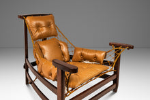 Load image into Gallery viewer, Rare Set of Two ( 2 ) 'Jangada' Lounge Chairs w/ Matching Ottoman in Jacaranda & Leather by Jean Gillon for Wood Art, Brazil, c. 1960s-ABT Modern