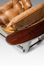 Load image into Gallery viewer, Rare Set of Two ( 2 ) 'Jangada' Lounge Chairs w/ Matching Ottoman in Jacaranda & Leather by Jean Gillon for Wood Art, Brazil, c. 1960s-ABT Modern