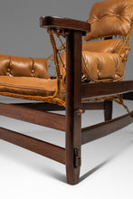 Load image into Gallery viewer, Rare Set of Two ( 2 ) 'Jangada' Lounge Chairs w/ Matching Ottoman in Jacaranda & Leather by Jean Gillon for Wood Art, Brazil, c. 1960s-ABT Modern