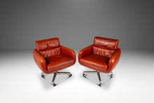 Load image into Gallery viewer, Rare Set of Two (2) Swivel Lounge Chairs in Leather by Frank Doerner for Doerner Faultless Limited Release for John Stuart, USA, c. 1970s-ABT Modern