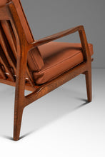 Load image into Gallery viewer, Restored Danish Modern Model 596 Lounge Chair in Beech and Leather by Lawrence Peabody & Ib Kofod Larsen for Selig, Denmark, c. 1950's