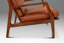 Load image into Gallery viewer, Restored Danish Modern Model 596 Lounge Chair in Beech and Leather by Lawrence Peabody & Ib Kofod Larsen for Selig, Denmark, c. 1950's