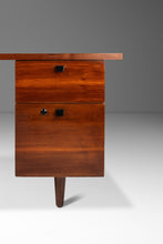 Load image into Gallery viewer, Restored Mid-Century Modern Writers Desk in Walnut with Leather Top, USA, c. 1960's-ABT Modern