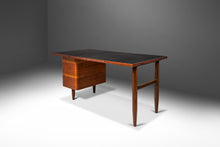 Load image into Gallery viewer, Restored Mid-Century Modern Writers Desk in Walnut with Leather Top, USA, c. 1960's-ABT Modern