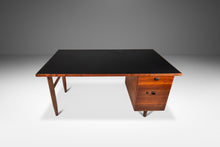 Load image into Gallery viewer, Restored Mid-Century Modern Writers Desk in Walnut with Leather Top, USA, c. 1960's-ABT Modern