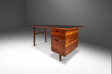 Load image into Gallery viewer, Restored Mid-Century Modern Writers Desk in Walnut with Leather Top, USA, c. 1960's-ABT Modern