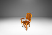 Load image into Gallery viewer, Rustic Americana Hand-Crafted 19th Century-Styled Cottage Armchair in Solid Maple & Walnut, USA, c. 1940s-ABT Modern