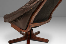 Load image into Gallery viewer, Scandinavian Mid-Century Modern Swivel Lounge Chair & Ottoman Set in Leather and Beech, Scandinavia, c. 1970s-ABT Modern