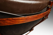 Load image into Gallery viewer, Scandinavian Mid-Century Modern Swivel Lounge Chair & Ottoman Set in Leather and Beech, Scandinavia, c. 1970s-ABT Modern