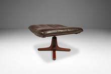 Load image into Gallery viewer, Scandinavian Mid-Century Modern Swivel Lounge Chair & Ottoman Set in Leather and Beech, Scandinavia, c. 1970s-ABT Modern