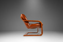 Load image into Gallery viewer, Scandinavian Modern Bentwood Lounge Chair in Original Cognac Leather & Beech Attributed to Ingmar Relling for Westnofa, Norway, c. 1970s-ABT Modern