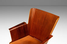 Load image into Gallery viewer, Scandinavian Modern Bentwood Office Chair Constructed from Birch with Patinaed Cognac Leather, Ake Axelsson, Sweden, 2000s-ABT Modern
