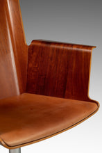 Load image into Gallery viewer, Scandinavian Modern Bentwood Office Chair Constructed from Birch with Patinaed Cognac Leather, Ake Axelsson, Sweden, 2000s-ABT Modern