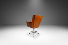 Load image into Gallery viewer, Scandinavian Modern Bentwood Office Chair Constructed from Birch with Patinaed Cognac Leather, Ake Axelsson, Sweden, 2000s-ABT Modern