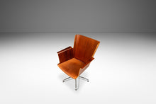 Load image into Gallery viewer, Scandinavian Modern Bentwood Office Chair Constructed from Birch with Patinaed Cognac Leather, Ake Axelsson, Sweden, 2000s-ABT Modern