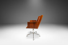 Load image into Gallery viewer, Scandinavian Modern Bentwood Office Chair Constructed from Birch with Patinaed Cognac Leather, Ake Axelsson, Sweden, 2000s-ABT Modern