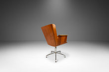 Load image into Gallery viewer, Scandinavian Modern Bentwood Office Chair Constructed from Birch with Patinaed Cognac Leather, Ake Axelsson, Sweden, 2000s-ABT Modern