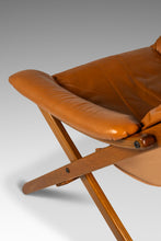 Load image into Gallery viewer, Scandinavian Modern Leather and Beech Wood Armchair / Lounge Chair by Göte Möbler, Sweden, c. 1970's-ABT Modern