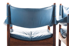 Load image into Gallery viewer, Set of 2 Kristian Solmer Vedel Blue Leather Lounge Chairs-ABT Modern