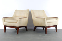 Load image into Gallery viewer, Set of 2 Swedish Mid Century Modern Lounge Chairs in Exquisite Walnut and Original Fabric-ABT Modern