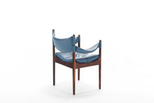 Load image into Gallery viewer, Set of 4 Kristian Solmer Vedel Blue Leather Lounge Chairs in Rosewood-ABT Modern