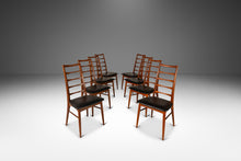 Load image into Gallery viewer, Set of Eight (8) Danish Modern "Lis" Ladderback Dining Chairs in Teak & Walnut by Niels Koefoed for Koefoeds Hornslet, Denmark, c. 1960's-ABT Modern