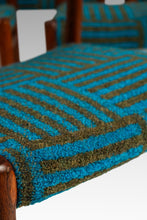 Load image into Gallery viewer, Set of Eight (8) Moller Model 75 Dining Chairs by Niels Møller for J.L. Møllers in Pierre Frey Mombasa Turquoise Fabric , Denmark, 1960s-ABT Modern