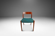 Load image into Gallery viewer, Set of Eight (8) Moller Model 75 Dining Chairs by Niels Møller for J.L. Møllers in Pierre Frey Mombasa Turquoise Fabric , Denmark, 1960s-ABT Modern