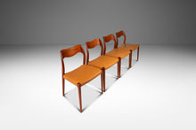 Load image into Gallery viewer, Set of Four (4) Bespoke Møller Model #71 Dining Chairs in Teak & Leather by Niels Møller for J.L. Møllers Møbelfabrik, Denmark, 1960's-ABT Modern