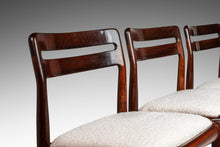 Load image into Gallery viewer, Set of Four (4) Danish Modern Model 382 Dining Chairs in Solid Mahogany & Bouclé by H.W. Klein for Bramin Møbler, Denmark, c. 1960's-ABT Modern