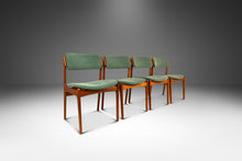 Load image into Gallery viewer, Set of Four (4) Danish Modern Model 49 Dining Chairs in Teak & Original Fabric by Erik Buch for O. D. Møbler, Denmark, c. 1990s-ABT Modern