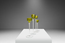 Load image into Gallery viewer, Set of Four (4) Italian Modern Elongated Blown Glass Two-Tone Candlestick Holders, Italy, c. 1970's-ABT Modern